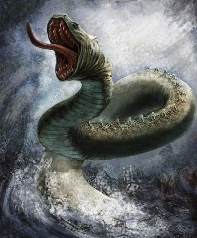 Jormungander, la Serpiente de Midgard y la muerte de Thor, Dios del trueno. Serpiente_de_midgard