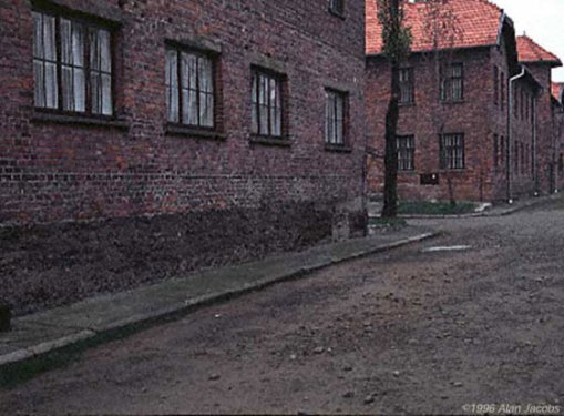 Auschwitz, dibujos del pasado y fotografías del presente. Auschwitz_then_and_now20